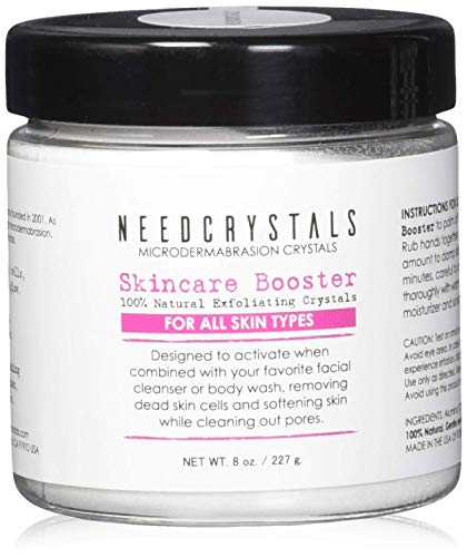 NeedCrystals Microdermabrasion Crystals DIY Face Scrub. Natural Facial Exfoliator for Dull or Dry Skin Improves Scars, Blackheads, Pore Size, Wrinkles, Blemishes & Skin Texture 8 oz. / 227g.