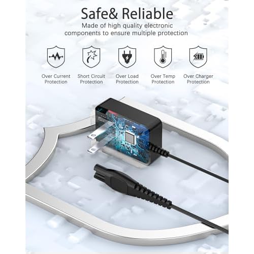 15V Charger Cord Fit for Philips Norelco HQ8505 9000 7000 5000 3000 Series mg5750 mg7790 Electric Shaver Razor Adapter Power Supply Cord