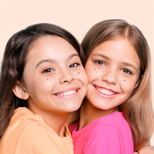 Pink Heart Glitter Freckles Waterproof Face Tattoos