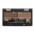 Rimmel Brow This Way Sculpting Kit, Medium Brown, Powder 0.04 Ounce, Wax 0.03 Ounce