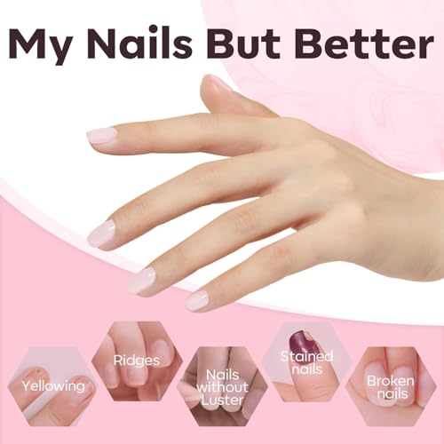 Modelones Builder Gel Nail Polish Set - 6 Nude Pink Colors