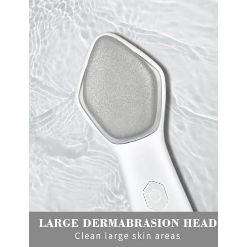 NEWDERMO Microdermabrasion Machine Pro, Large Diamond Electric Microdermabrasion Wand Tool With 3 Levels Frequency for Face Body Exfoliate Skin Care(White)