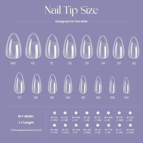 Tipex Instant Apex Gel Nail Tips Almond 128pc