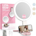 10X/1X Magnifying Makeup Mirror with 3 Color LED Lights
