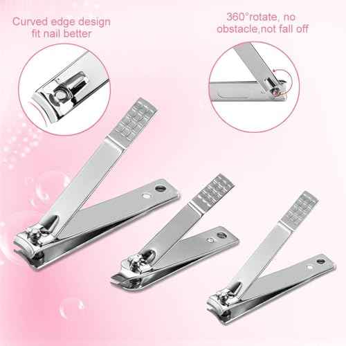 Yougai Manicure Set Professional Nail Clippers Set, 18Pcs Manicure Kit Stainless Steel Nail Kit for Women, Pedicure Set Nail Grooming Kit with Travel Case