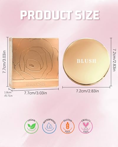 Peach Pink Blush Palette - Silky Shimmer Glow for Cheeks