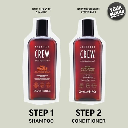 American Crew Conditioner for Men, Daily Moisturizer, Naturally Derived, Vegan Formula, Citrus Mint Fragrance, 8.45 fl oz