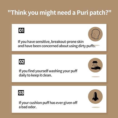 Cushion Puff Protector ? 5 Individually Wrapped Copper Stickers for Makeup Puff Hygiene, Reduce Breakouts from Dirty Puffs, K-Beauty Compact Accessory, Daily Skincare Routine Essential