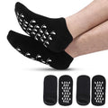 ALUROICE Black 11in Silicone Moisturizing Socks for Men, 2 Pairs, Large