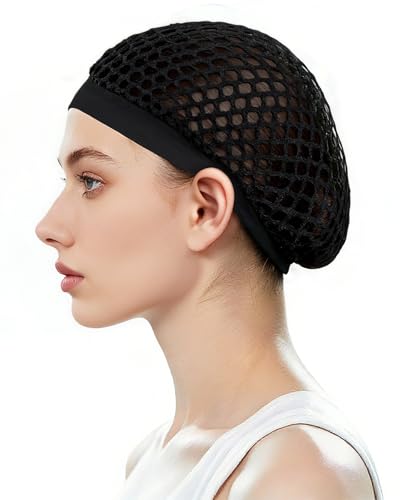 2 Pack Black Hair Nets for Sleeping - Comfortable & Secure Fit