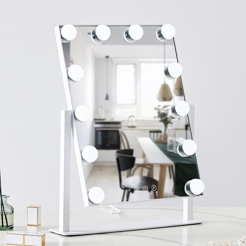 Hollywood Vanity Mirror with 12 Dimmable Bulbs & 5X Magnification