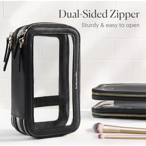 BEAUTYGOODIES Clear Makeup Bags for Women, Transparent Makeup Organizer Bag, Clear Cosmetic Bag, Travel Cosmetic Case, Toiletry and Make Up Bags for Women, Makeup Bag for Purse Pouch, Travel and Home