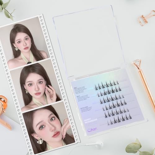 Char Cosmetics Eye Lashes - Sweatproof, Natural Look False Eyelashes - Reusable Fake Eyelashes for Comfortable Fit - Sweet Moonbeam - 42 pc