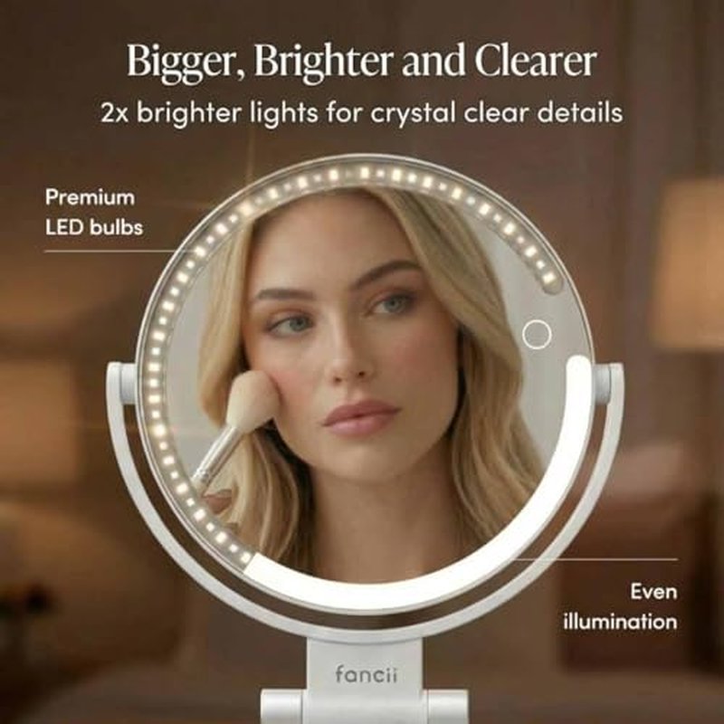 Fancii Sadie 10x Magnifying Travel Mirror with LED Lights