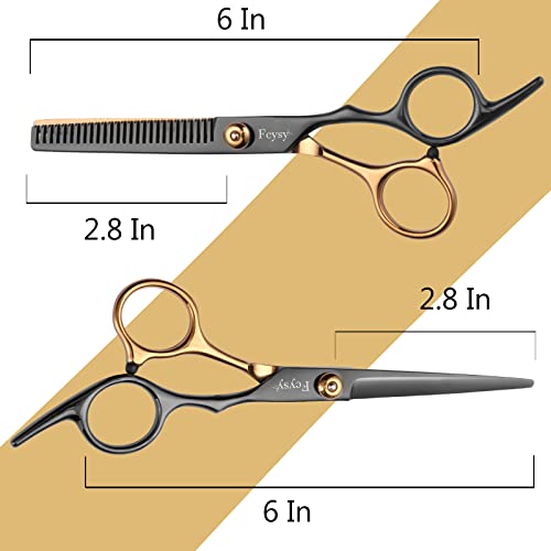 Hair Cutting Scissors Kit, Fcysy Professional Barber Shears Set with Hair Scissors Thinning Shears, Tijeras para Cortar Cabello Haircutting Sheers Hair Cut Blending Salon Scissor for Men Women Pet