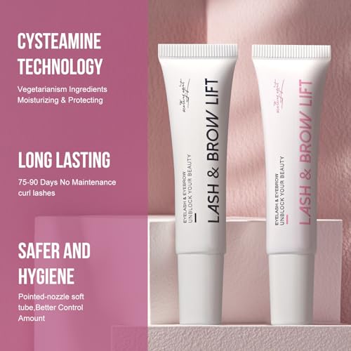 Lash & Brow Lift, Professional Lash Lift Kit Natural Ingredient for Long-Lasting Natural Curl & Self Lash Lifting, Brow Lamination Set for Salon-Quality Results at Home