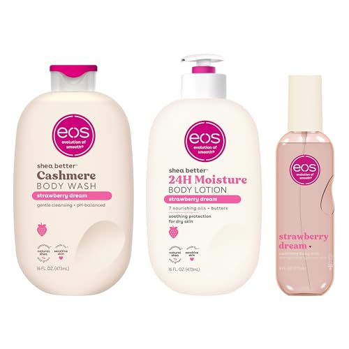 eos Vanilla Cashmere Scent Layering Bundle - Body Wash, Body Mist, Body Lotion