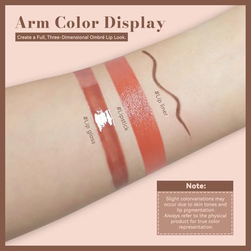Noerrors 3-Piece Nude Lip Kit - Liner, Lipstick & Gloss