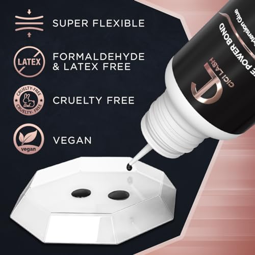 Elite Power Eyelash Extension Glue & Remover Gel | 8 Week Retention, 1-2 Second Drying Time | Deep Black Color | Latex Free | Super Fast Professional Removal | Easy to Control | Professional Lash Supp