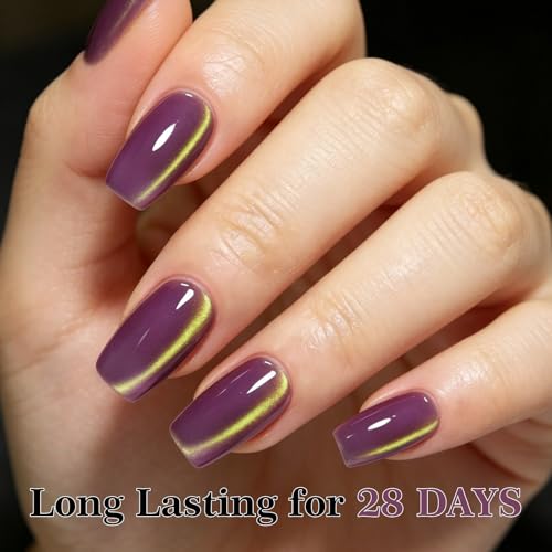 PEACECOLOR Purple Cat Eye Gel Polish with Magnet - 16ml