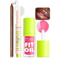 Brown Lip Liner & Pink Lip Gloss Oil Combo Set