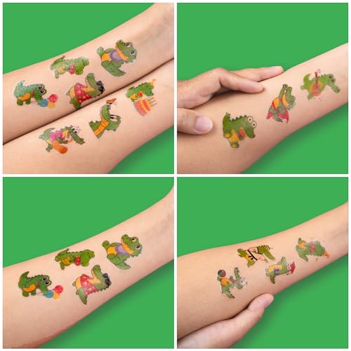 96 Piece Alligator Temporary Tattoos for Kids | Jungle Party Favors
