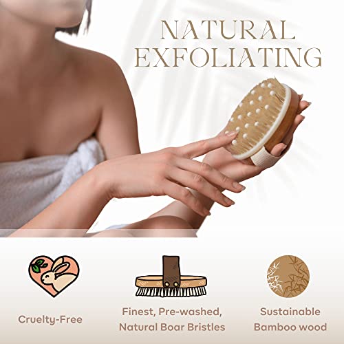Dry Brushing Body Brush with Natural Boar Bristles