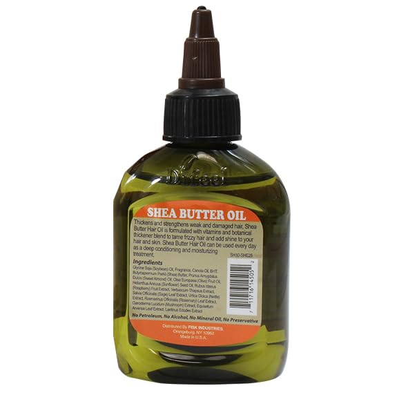 Difeel Shea Butter Hair Oil Blend 2.5 oz - Moisturizing, Anti-Frizz Hair Treatment