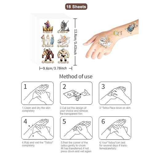 150Pcs Greek Mythology Temporary Tattoos - Greek Mythology Decor & Ancient Greece Decorations - Greek Mythology Party Decorations - Hypoallergenic Temporary Tattoos for Kids