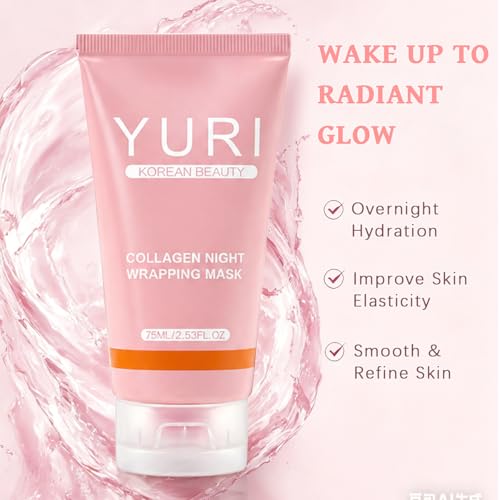 Yuri Collagen Night Wrapping Peel-Off Mask, 2.54 Fl Oz