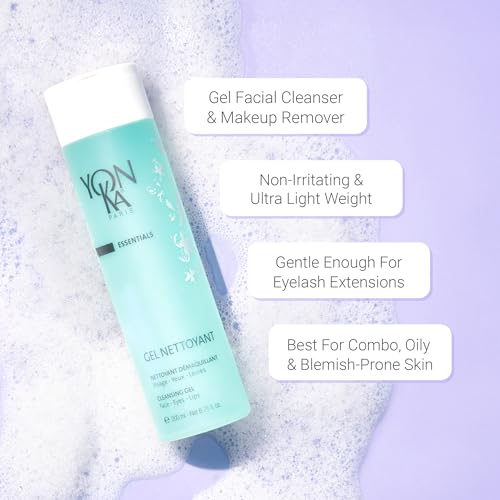 Yonka Gel Cleanser | Gentle Foaming Face Wash & Makeup Remover | Cleanses Pores and Balances Skins pH with Red Algae & Amino Acids | For Acne Prone & Oily Skin | Paraben-Free