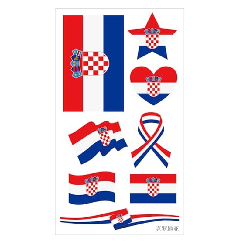 10 Sheets World Country Flag Temporary Tattoos – Waterproof Stickers