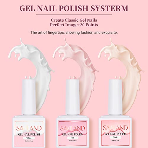 Saviland Nails Kit Acrylic Set with U V Light and Drill - Nail Kit Set Professional Acrylic with Everything for Acrylic Nails Acrylic Powder Set for Home DIY Salon (Without Acrylic Liquid)