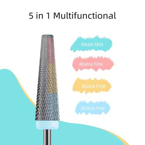 24mm Super Long 5 in 1 Nail Drill Bits, Cross Tapered Carbide Bit, 3/32" Two-way Rotate for Both Hand, Remove Acrylic Nails/Gel, Electric File Tool Drills Manicure Accessories (2XF)
