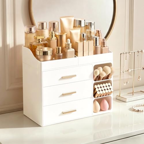 HBlife Makeup Organizer with Brush Holder & 3 Drawers