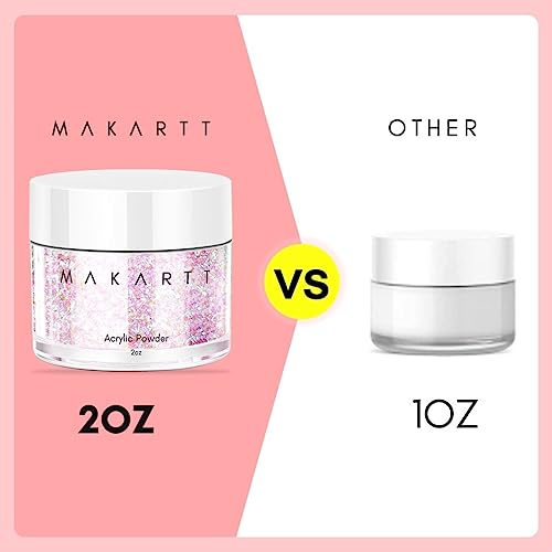 Makartt Acrylic Powder 2oz Pink Colored Glitter Acrylic Nail Powder DIY Nail Art for Beginner Acrylic Nail Powder Nail Extension Carving Gifts for Women Confetti Crush