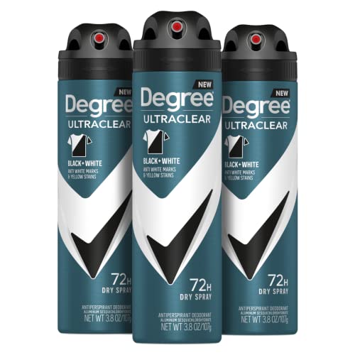 Degree Men UltraClear Antiperspirant Deodorant Spray Pack of 3 - 3.8 Ounce, Clean Scent, 72-Hour Freshness