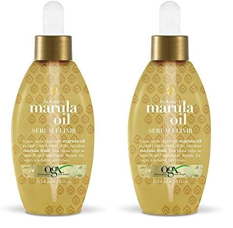 OGX Hydrate and Marula Oil Serum Elixir, Gold 3.8 Fl Oz (Pack of 2)