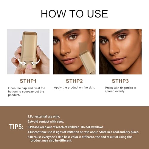 TIMLIFE Foundation Stick Beauty Balm - 2 Pcs Moisturizing Tint