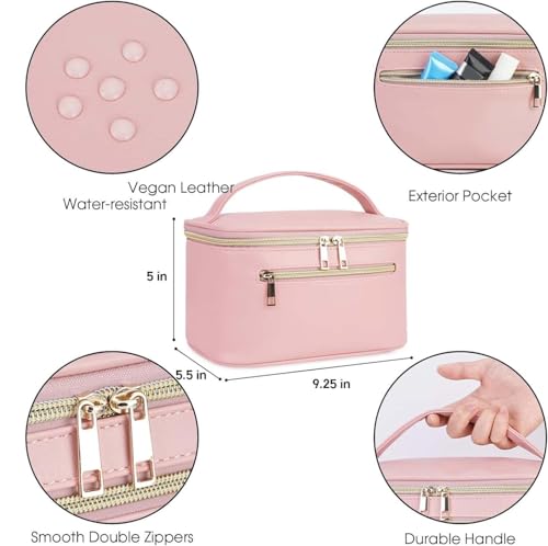 Wandering Nature Vegan Leather Makeup Bag with Brush Organizer