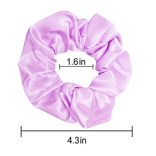 Jaciya 12 Pack Elastics Band Hair Scrunchies Purple Satin Scrunchy Elastic Hair Bobbles Scrunchies Hair Ties Ponytail holder Hair Accessories for Women Girls