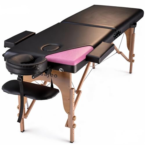 Portable Massage Table 500 LBS 2-Section Adjustable Height Spa