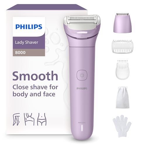 Philips Lady Shaver Series 8000 Cordless Wet & Dry Electric Razor with Trimmer & Accessories