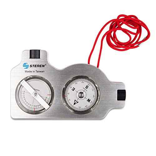 STEREN Multifunctional Surveyor Compass with Clinometer | Durable Aluminum Satellite Finder & Inclinometer | Accurate Tripod-Mountable Compass for Forestry, Offroad Surveying, and Site Navigation