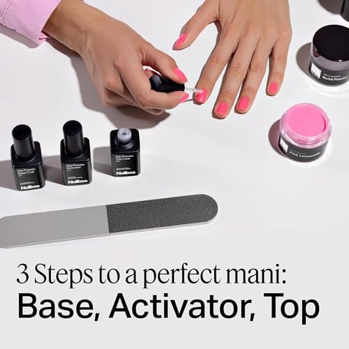 Nailboo Dip Powder Liquid Set - Base Coat, Top Coat & Activator (3 Pack)