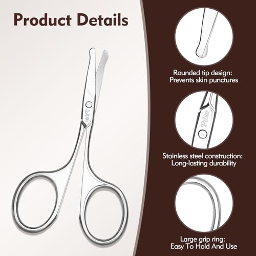 Eyebrow Scissors 3.75" Round Tip Stainless Steel with Case