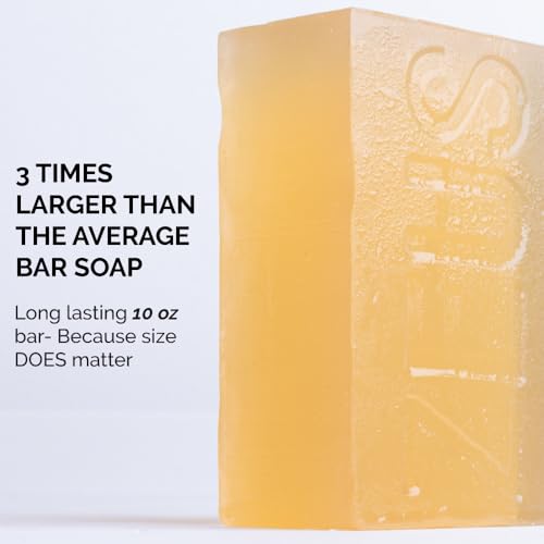 ZEUS Natural Body & Face Bar Soap with Shea Butter & Jojoba Oil, Hydrating & Balancing Cleanser for Men¡¯s Skin Care, Daily Face & Body Wash (Made in USA) Sandalwood
