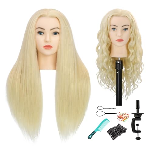 28" Mannequin Head 80% Real Hair Blonde Styling Practice