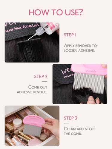 Tape in Extension Remover Comb - Fine Teeth Adhesive Cleaner