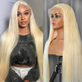 SUNKASA 44 Inch 613 Blonde Human Hair Lace Front Wig 13x6 HD Transparent Straight Glueless Pre Plucked with Baby Hair, 200 Density